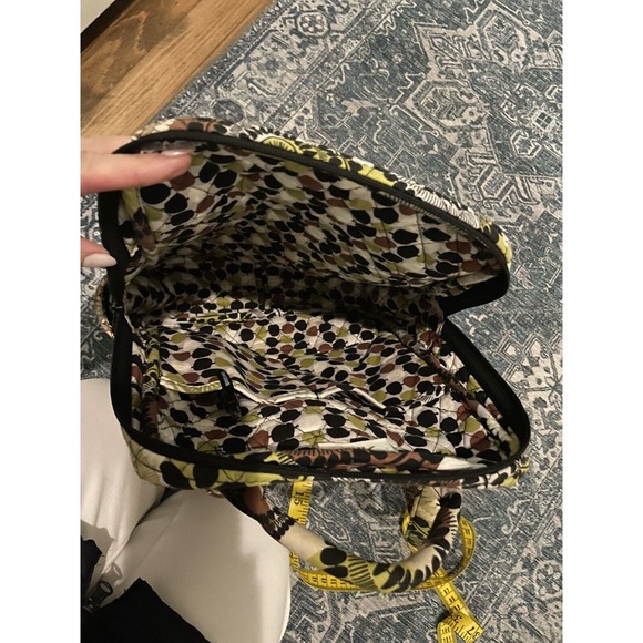 Vera Bradley Small Backpack Quilted White Black Lime Green Yellow Girls Floral - Picture 5 of 5